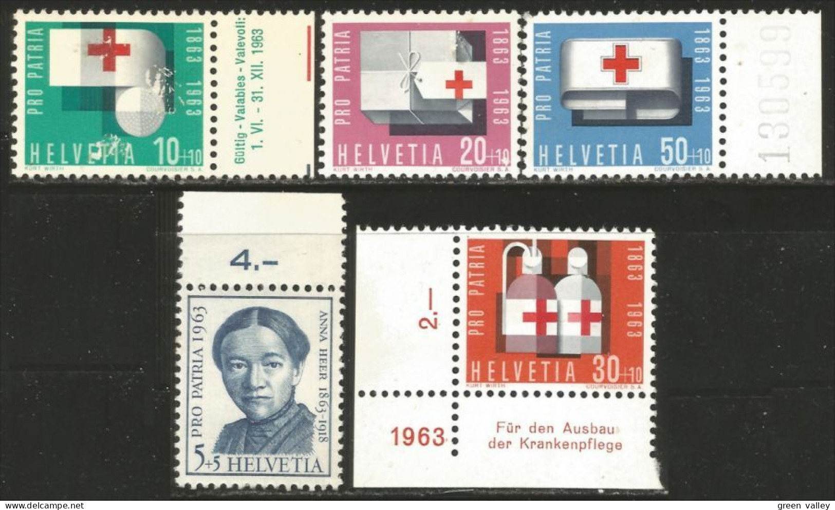 842 Suisse 1963 Centennaire Croix Rouge Red Cross Centenary Rotkreuze MNH ** Neuf SC (SUI-196) - Medicina