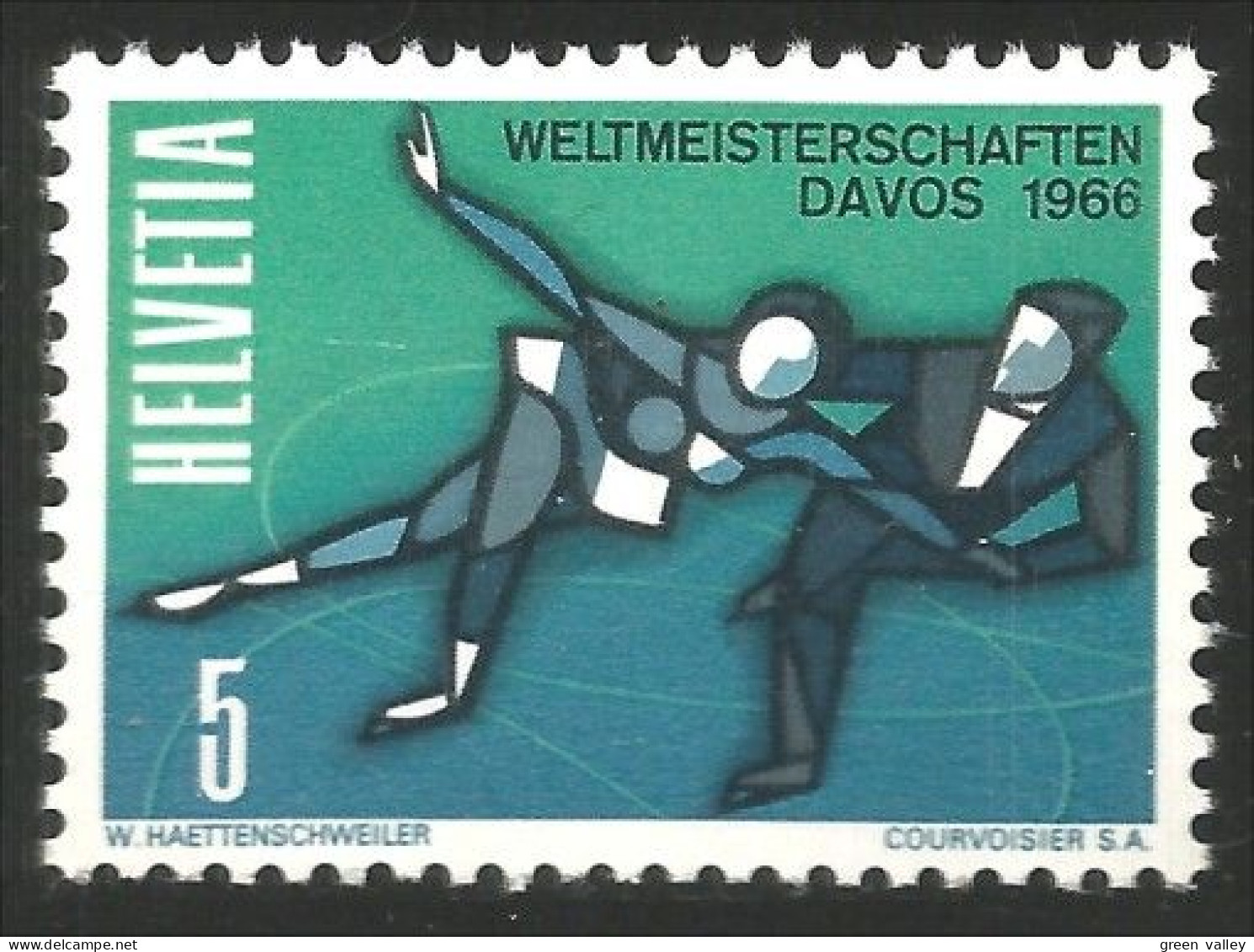 842 Suisse 1965 Patinage Artistique Figure Skating Davos MNH ** Neuf SC (SUI-175a) - Patinage Artistique