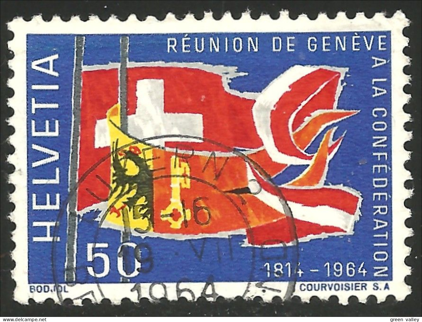 842 Suisse 1964 Conference Geneve Drapeaux Flags (SUI-171) - Francobolli