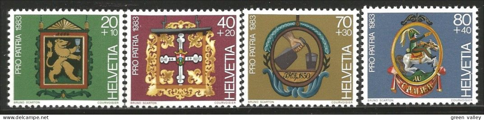 842 Suisse 1983 Pro Patria Metal Signs Armoiries Coat Of Arms Vigne Wine Vin MNH ** Neuf SC (SUI-131) - Sellos