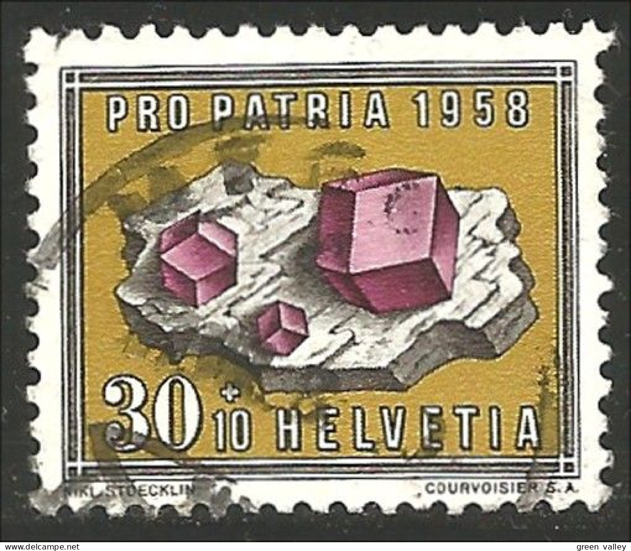 842 Suisse 1958 Semi-postal Pro Patria Garnet Grenat (SUI-99) - Minerals