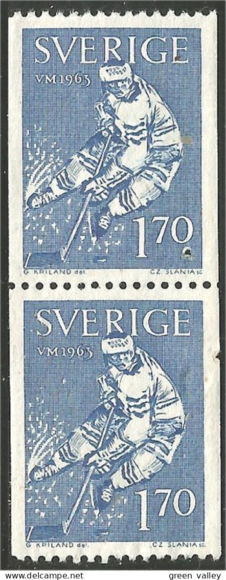 840 Sweden 1965 Ice Hockey World Championship Eishockey Pair No Gum (SWE-462b) - Hiver