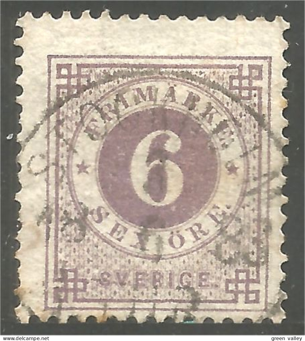 840 Sweden 1877 6o Lilas (SWE-466) - Gebraucht