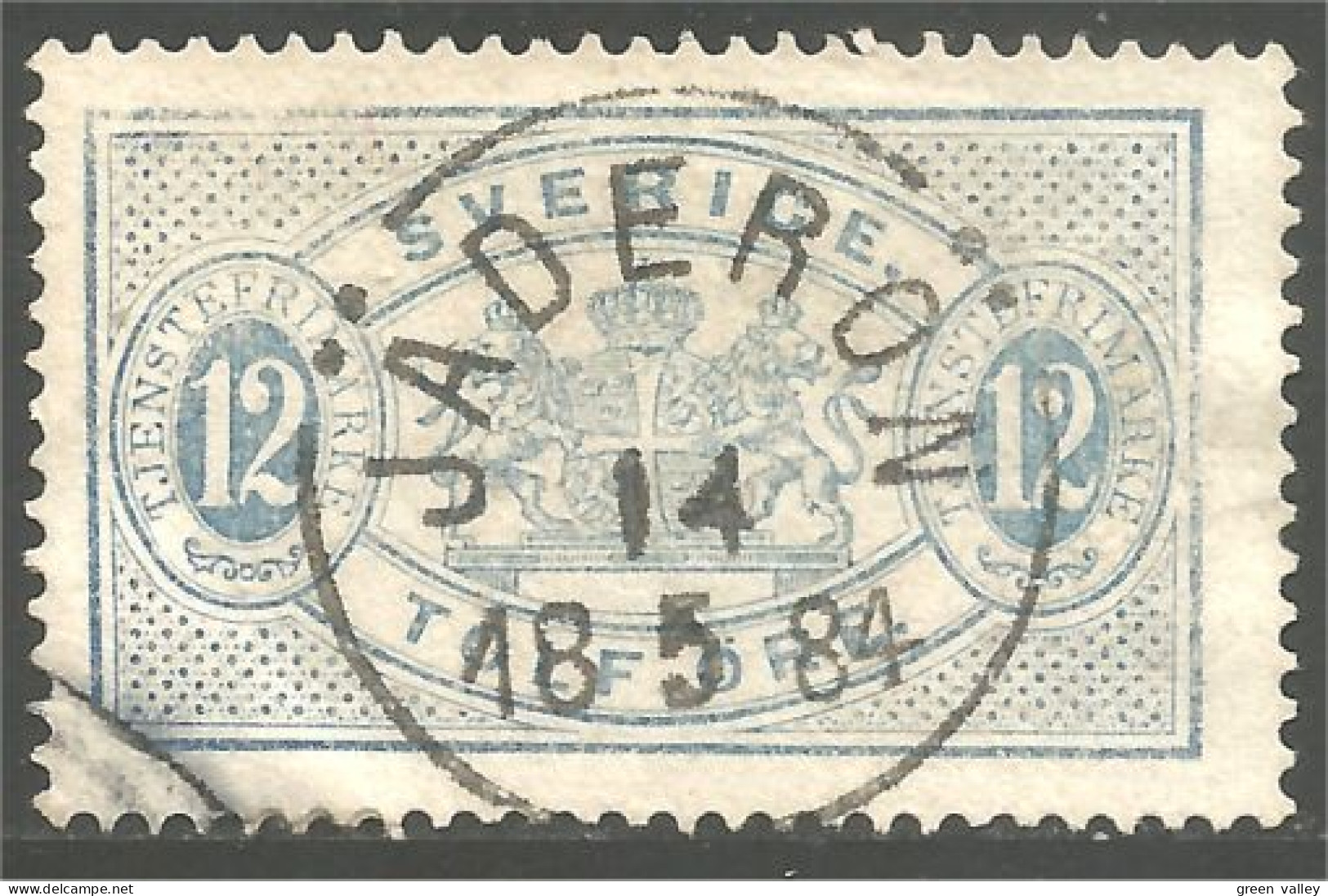 840 Sweden 1881 12o Blue Bleu Perf 13 Official JADERO (SWE-470) - Dienstmarken