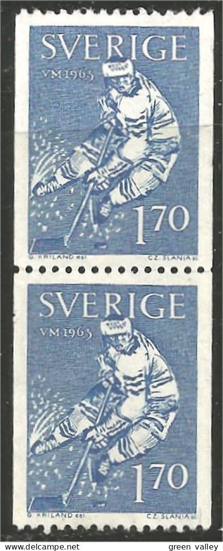 840 Sweden 1965 Paire Championnat Du Monde Ice Hockey Glace World Championship Eishockey (SWE-461a) - Used Stamps