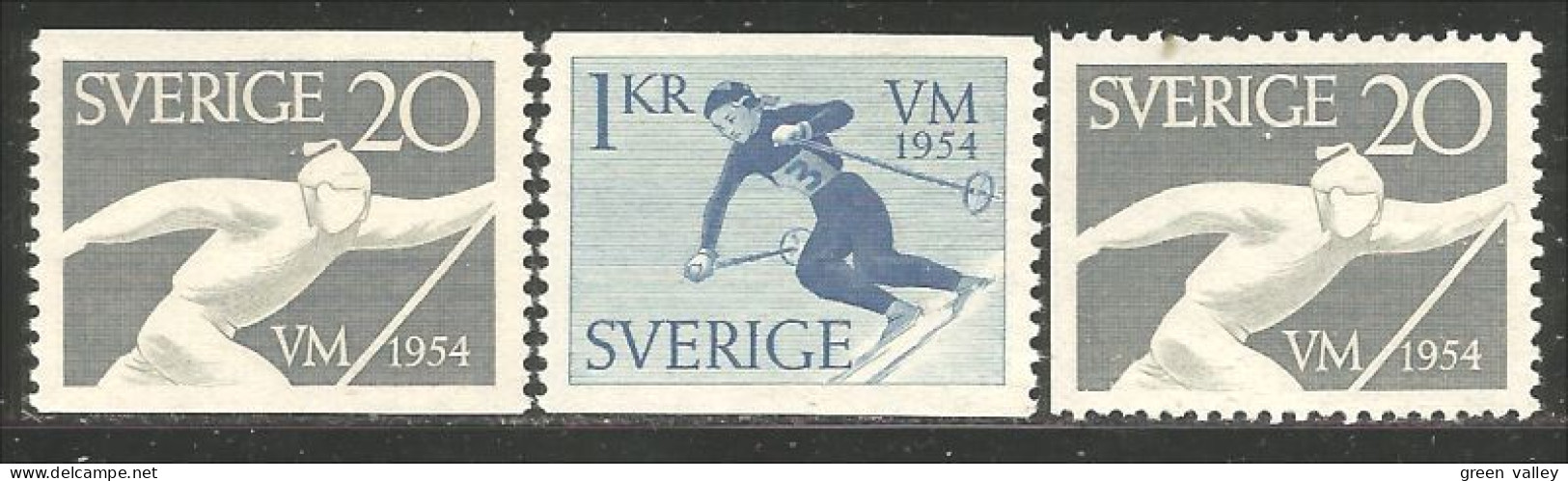 840 Sweden 1954 Cross-country Skier Downhill Fond Descente MNH ** Neuf SC (SWE-454) - Nuovi