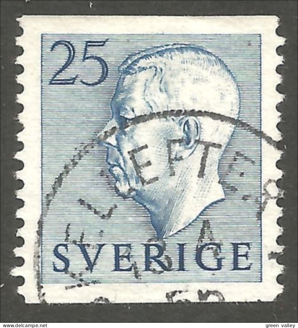 840 Sweden 1951 King Roi Gustaf VI Adolf 25o Bleu (SWE-446) - Oblitérés