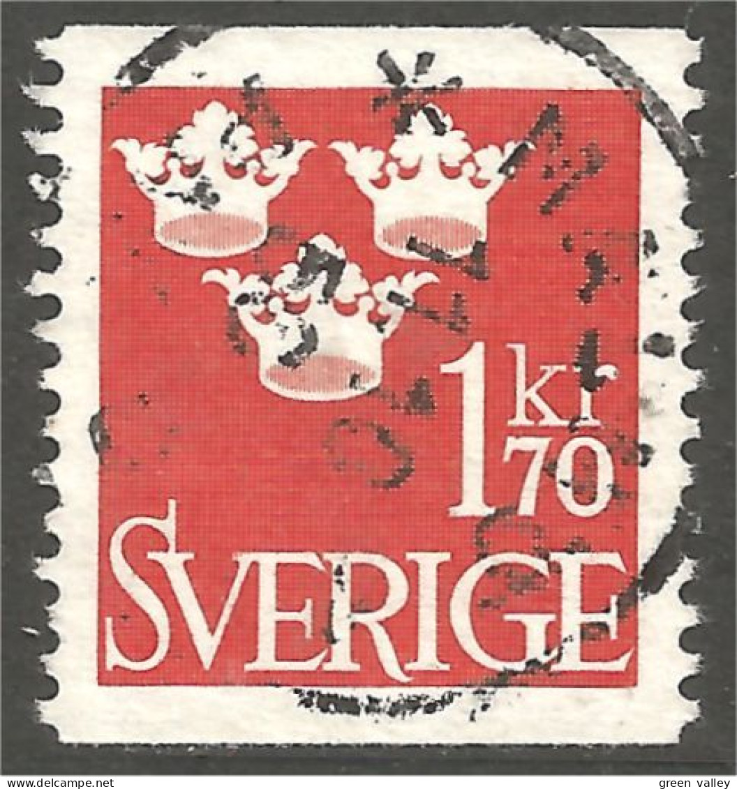 840 Sweden 1951 Trois Couronnes Three Crowns 1kr70 Rouge Red (SWE-434) - Usati