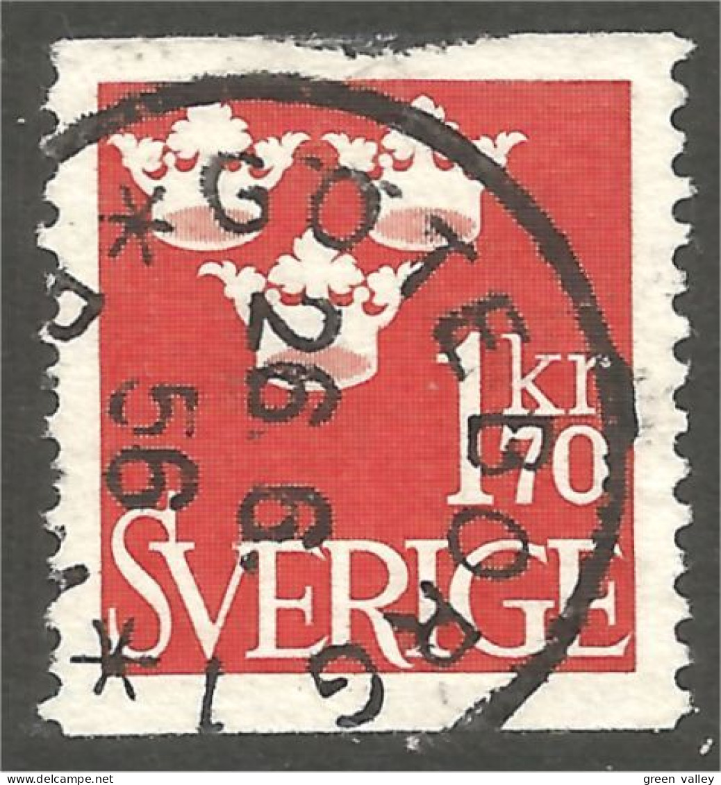 840 Sweden 1951 Trois Couronnes Three Crowns 1kr70 Rouge Red (SWE-433) - Usati