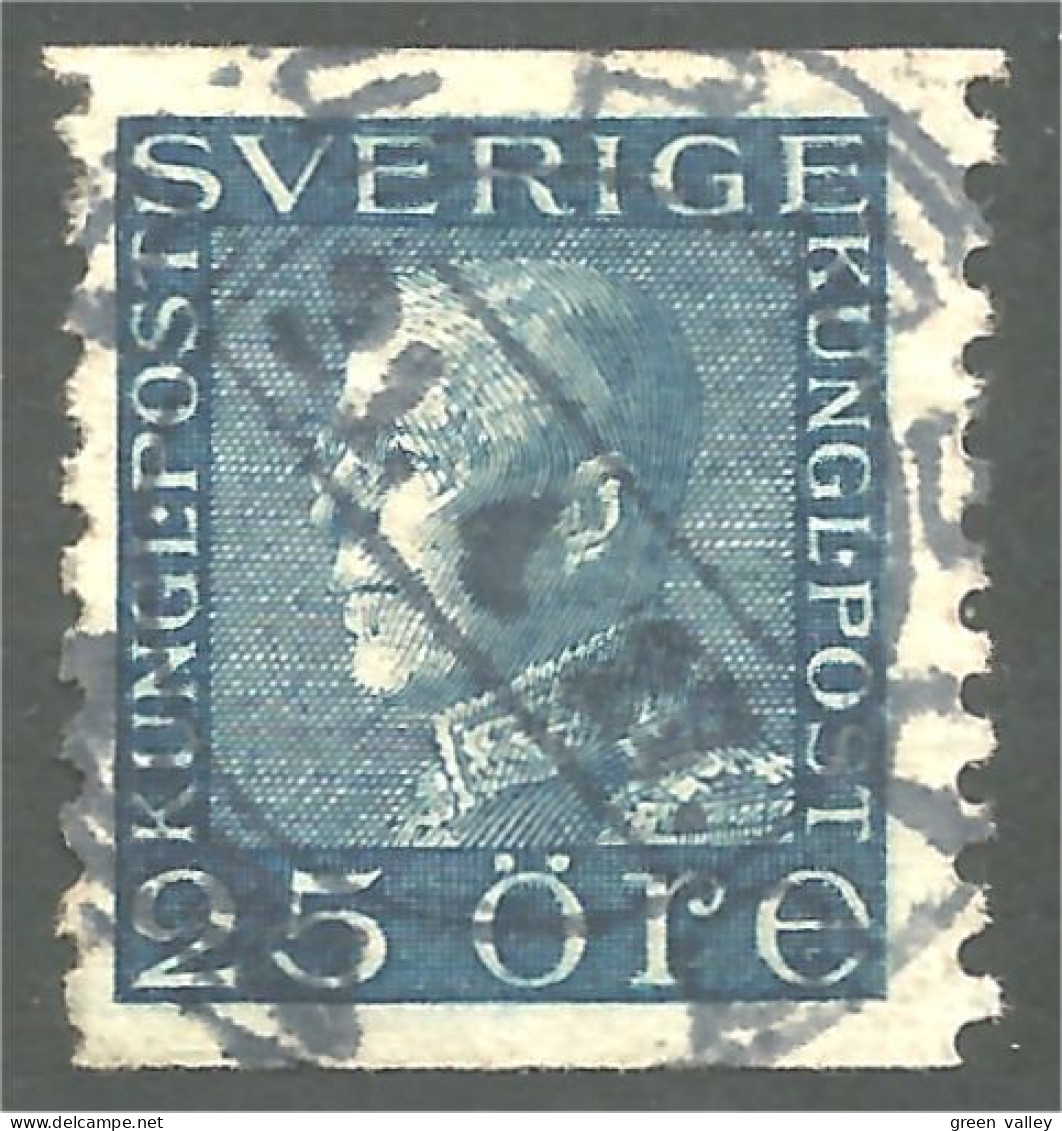840 Sweden 1925 King Roi Gustaf V 25o Bleu Foncé Dark Blue (SWE-421) - Used Stamps