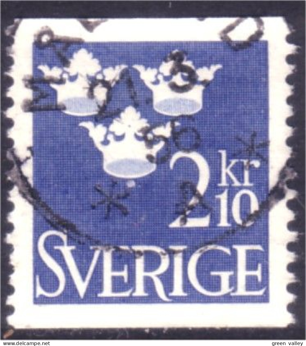 840 Sweden 1954 Trois Couronnes Three Crowns 2kr10 Bleu (SWE-404) - Usati