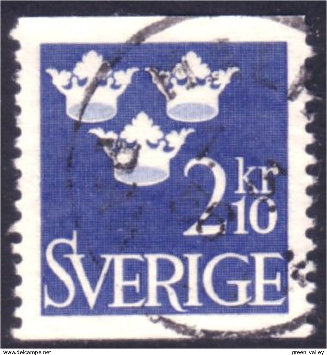 840 Sweden 1954 Trois Couronnes Three Crowns 2kr10 Bleu (SWE-402) - Oblitérés