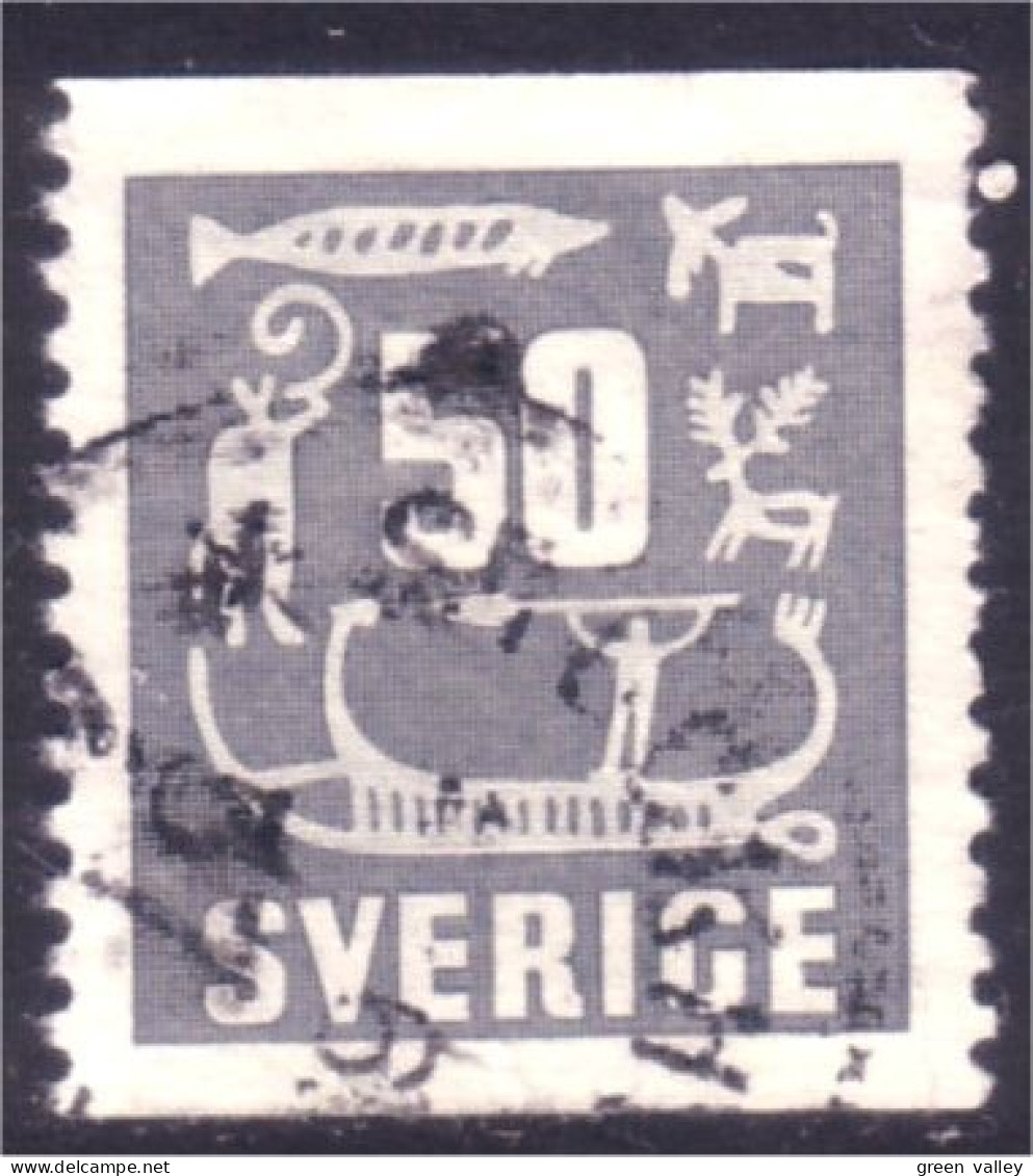 840 Sweden 1954 Rock Carvings Gravure Pierre 50o Gris Grey (SWE-393) - Used Stamps