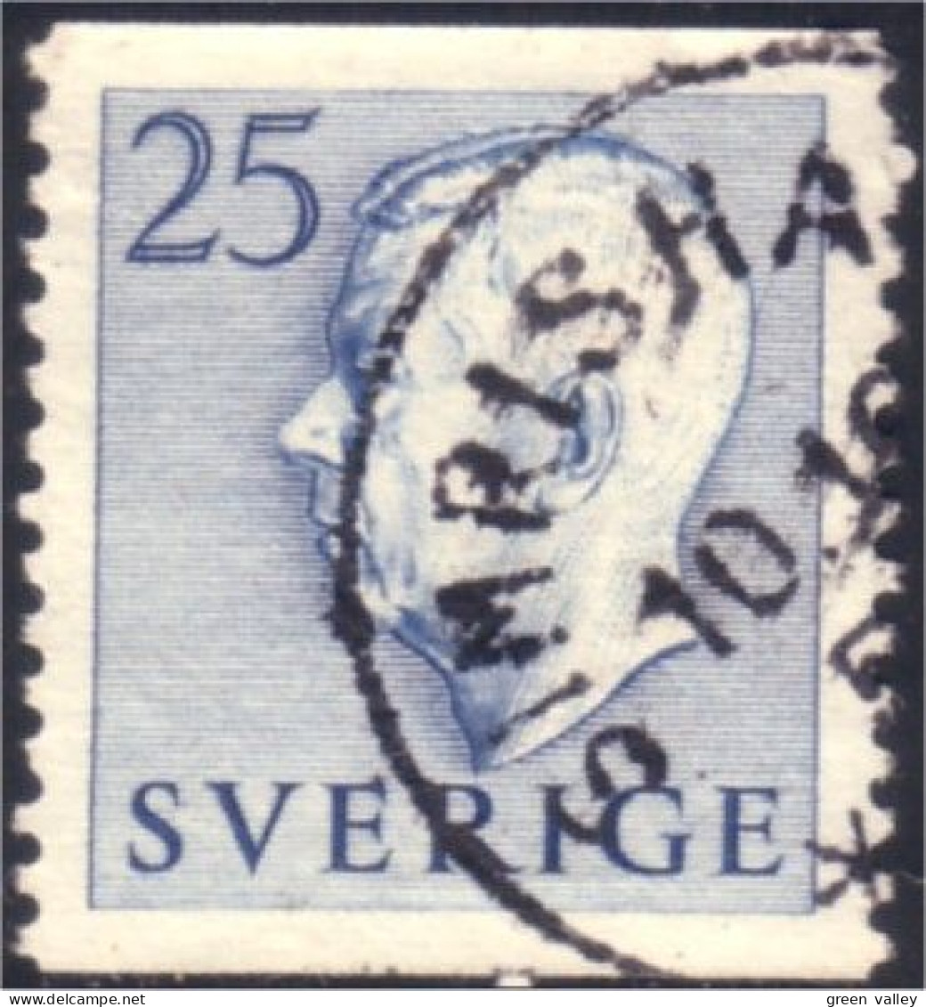 840 Sweden 1954 Gustav VI Adolph 25o Bleu (SWE-362) - Gebruikt
