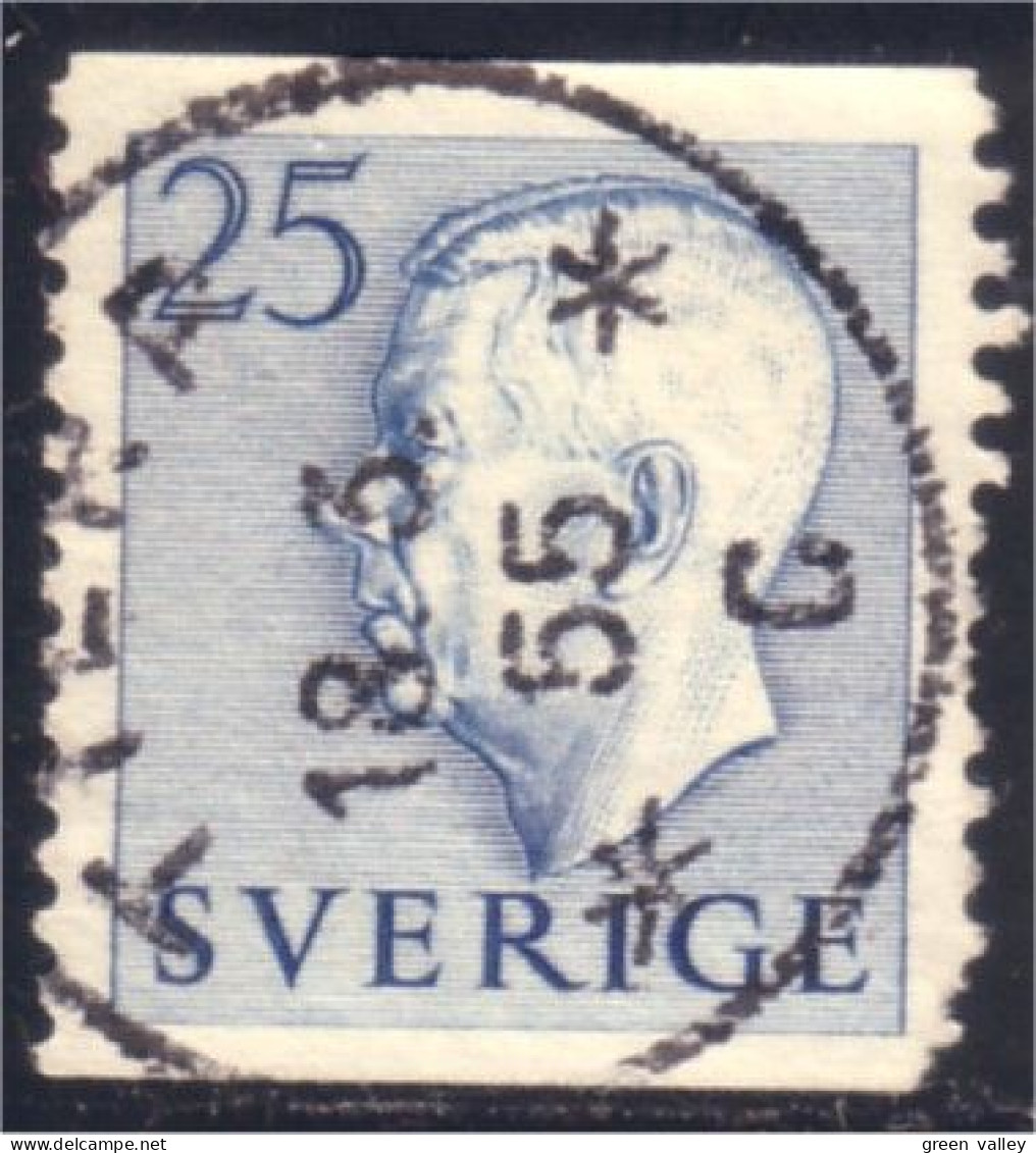 840 Sweden 1954 Gustav VI Adolph 25o Bleu (SWE-361) - Gebraucht