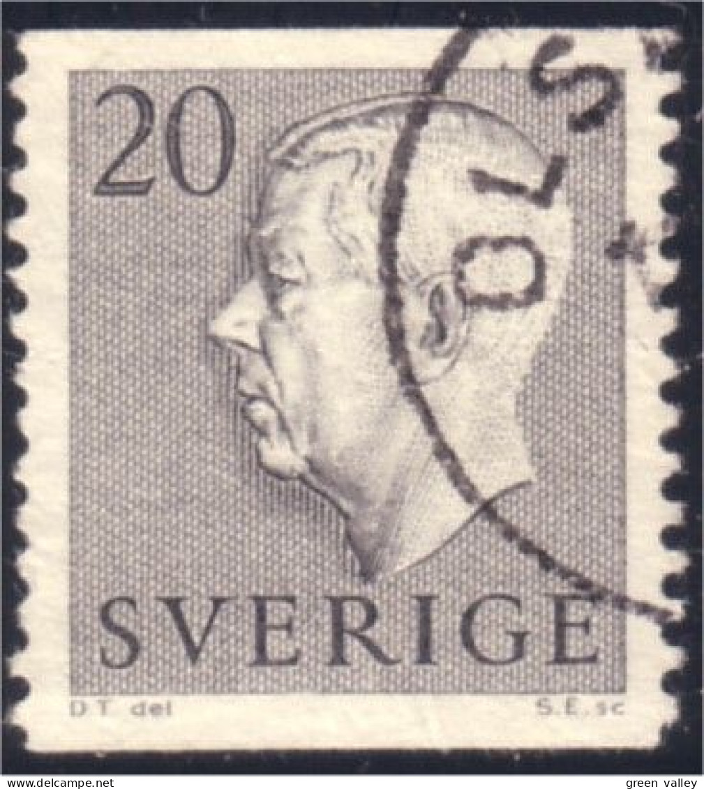 840 Sweden 1952 Gustav VI Adolph 20o Gris Grey (SWE-342) - Usados