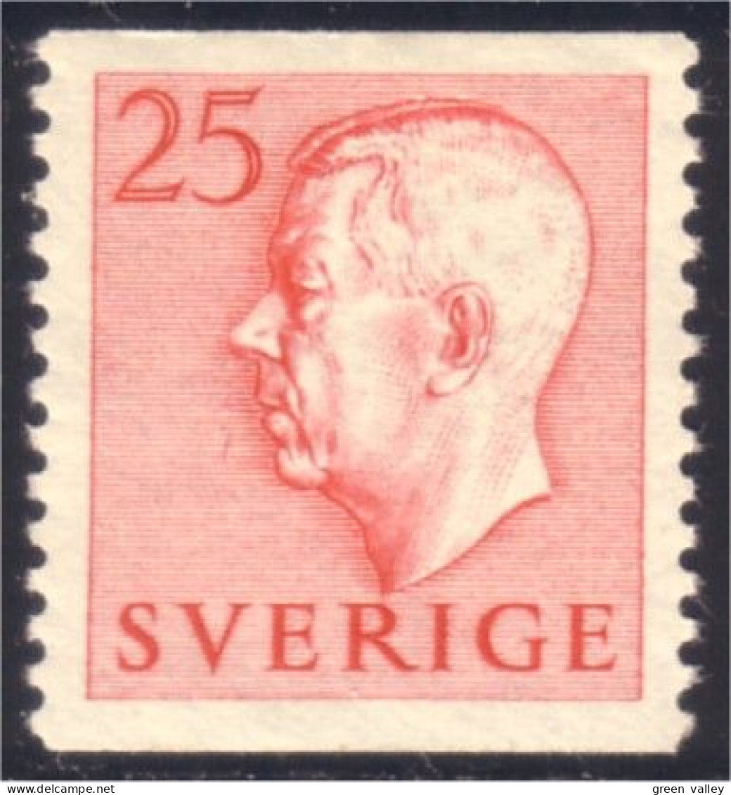 840 Sweden 1952 Gustav VI Adolph 25o Rose MH * Neuf (SWE-349) - Neufs