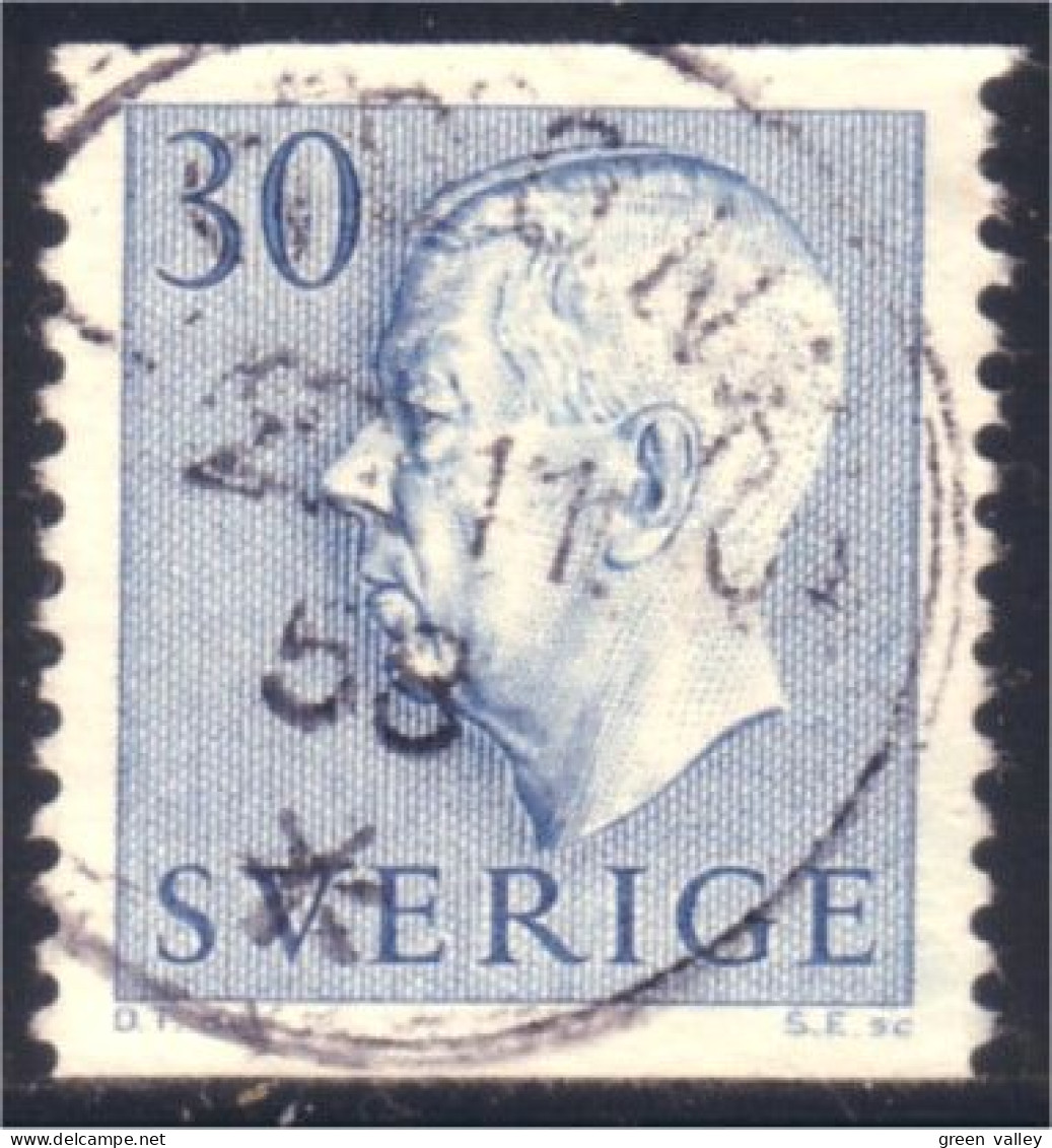 840 Sweden 1951 Gustav VI Adolph 30o Bleu (SWE-319) - Usados