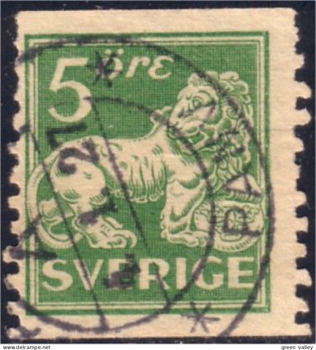 840 Sweden Lion Arms 5o Vert Green (SWE-96) - Used Stamps