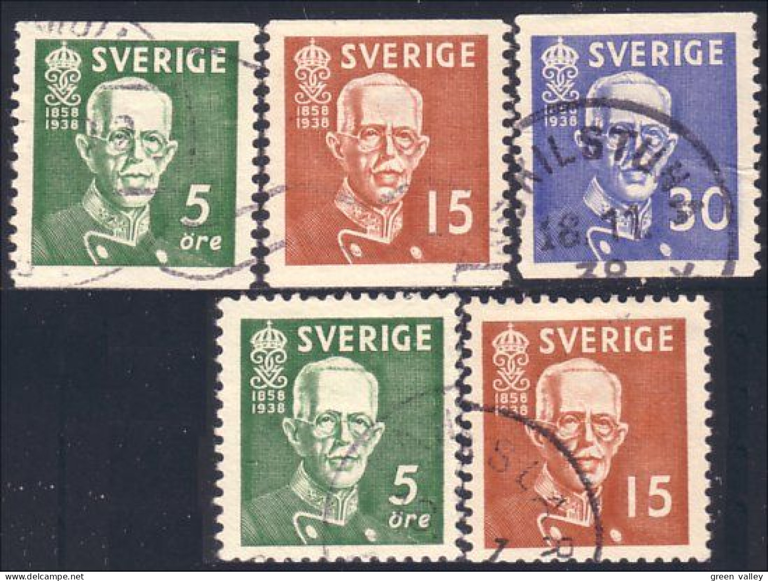 840 Sweden Gustav V Complete Set (SWE-34) - Used Stamps