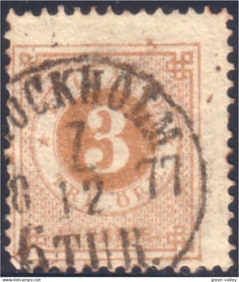 840 Sweden 3o Perf 13 VF STOCKHOLM (SWE-8) - Used Stamps