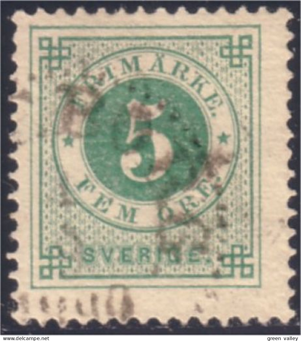 840 Sweden 5o Green Posthon (SWE-13) - Used Stamps