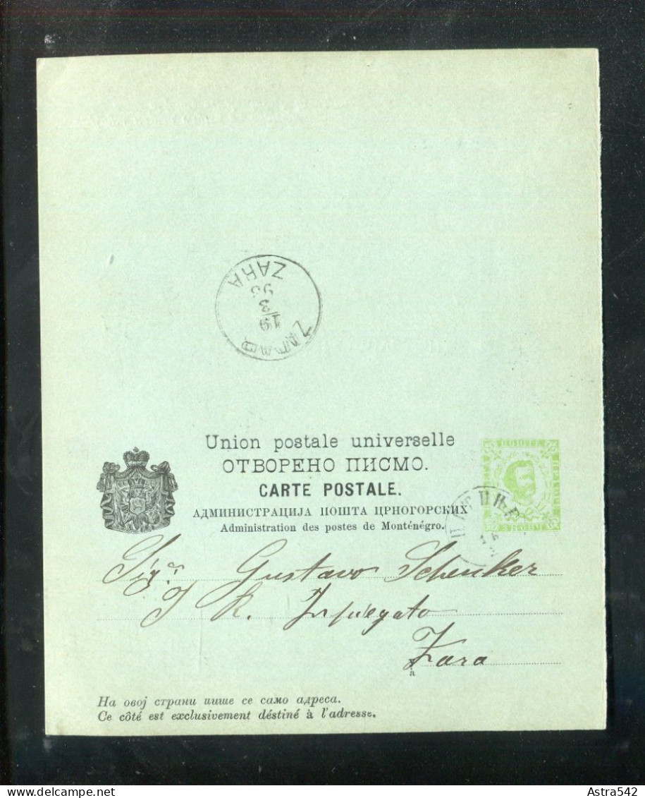 "MONTENEGRO" 1892, Postkarte Mit Antwortteil Mi. P 11 Gestempelt (A0172) - Montenegro