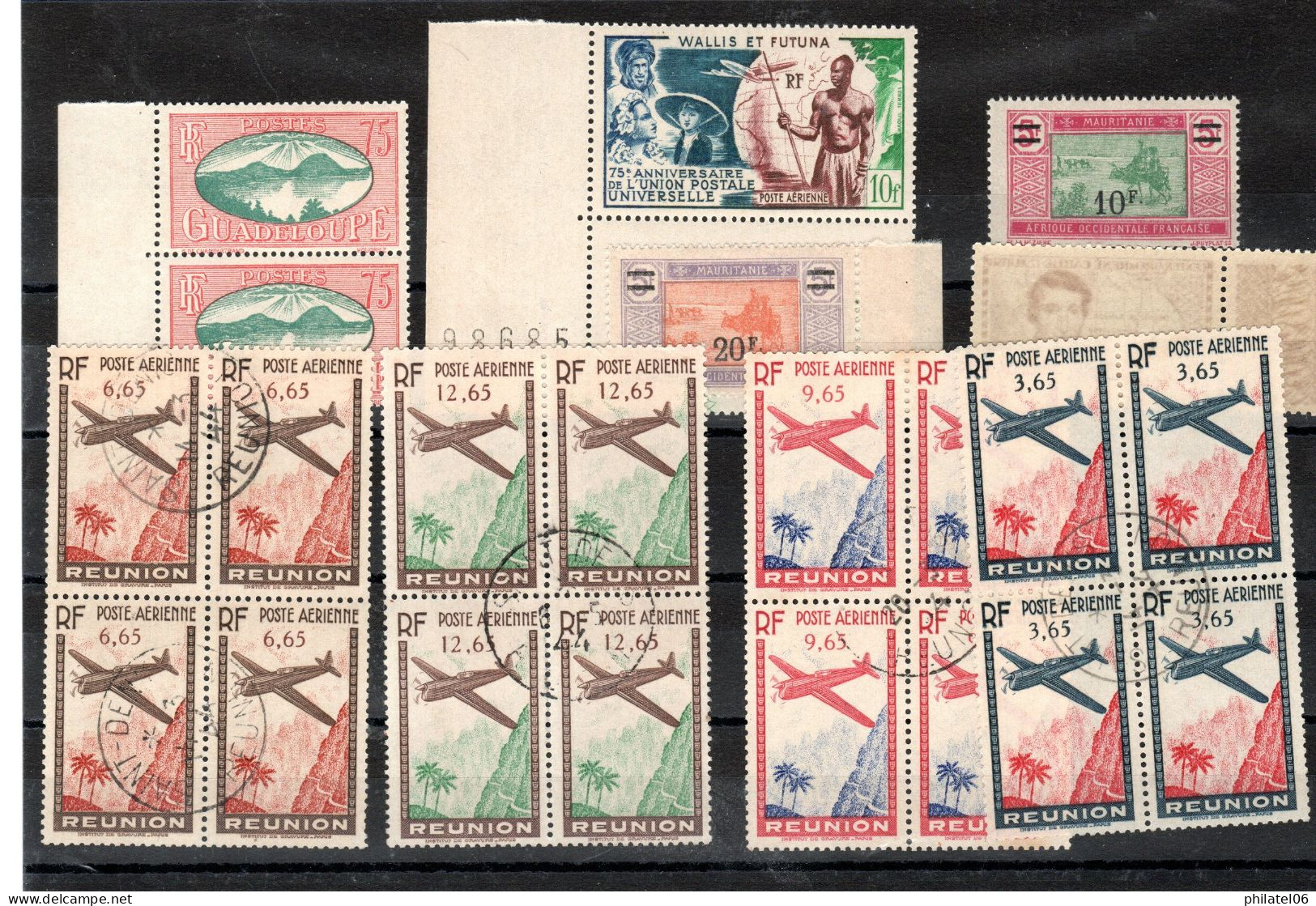 PETIT LOT DE COLONIES FRANCAISES DONT UNE VARIETE IMPRESSION RECTO-VERSO. - Collections