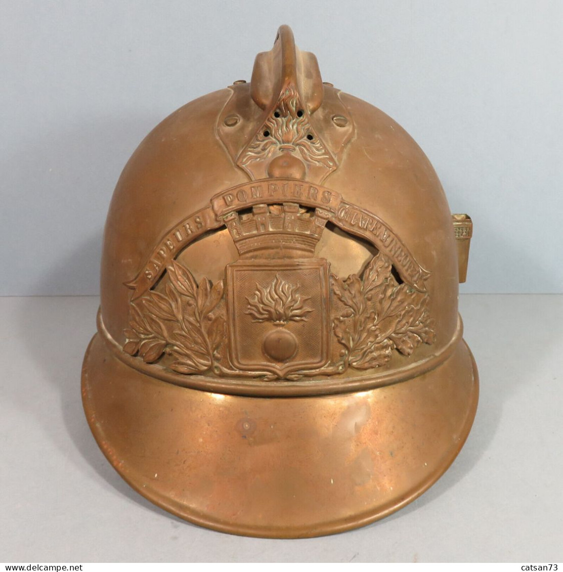 CASQUE DES SAPEURS-POMPIERS DE LA VILLE DE CHATEAUNEUF EN T 1885 1895 1900 - Hoeden