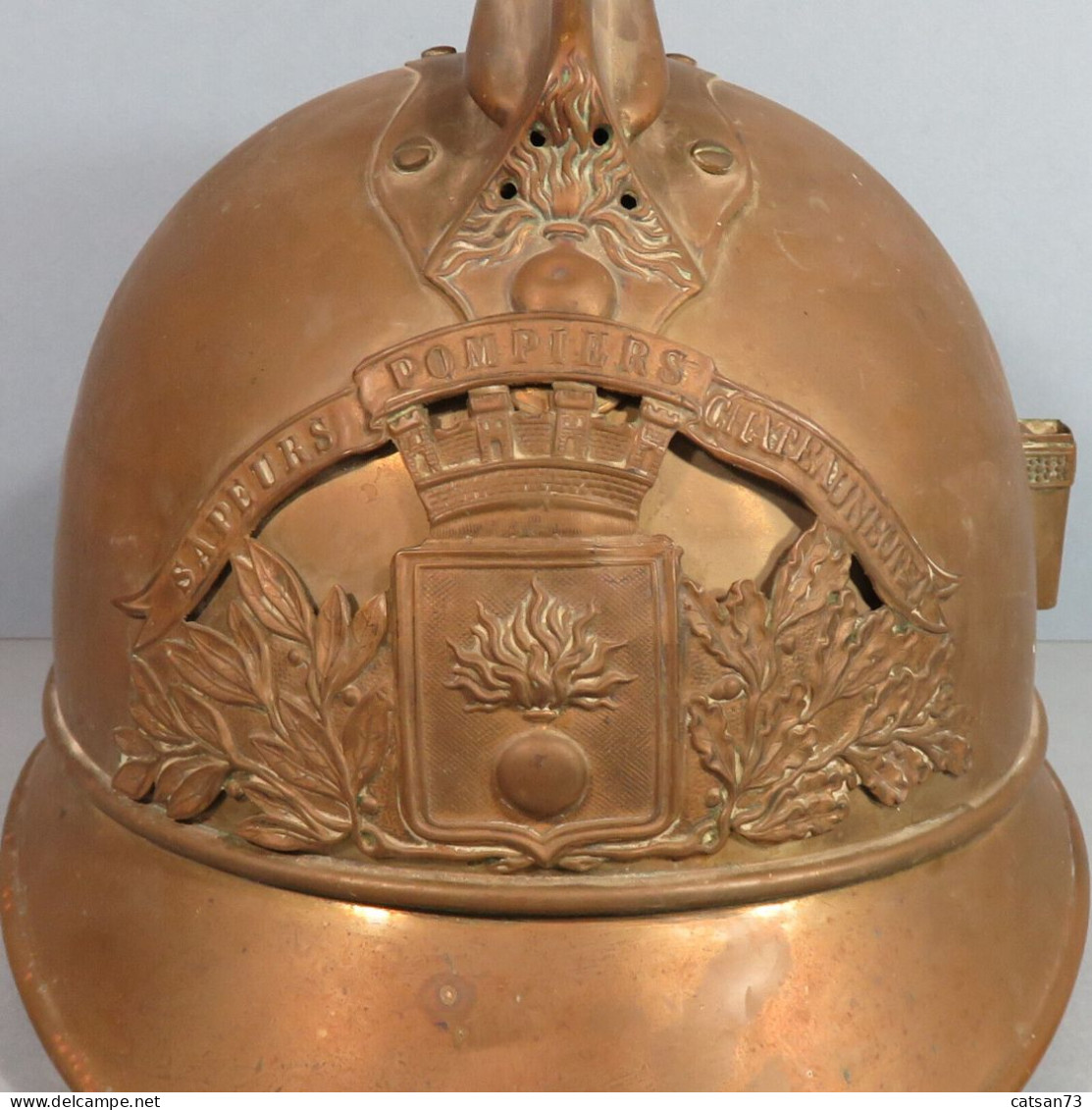 CASQUE DES SAPEURS-POMPIERS DE LA VILLE DE CHATEAUNEUF EN T 1885 1895 1900 - Helme & Hauben