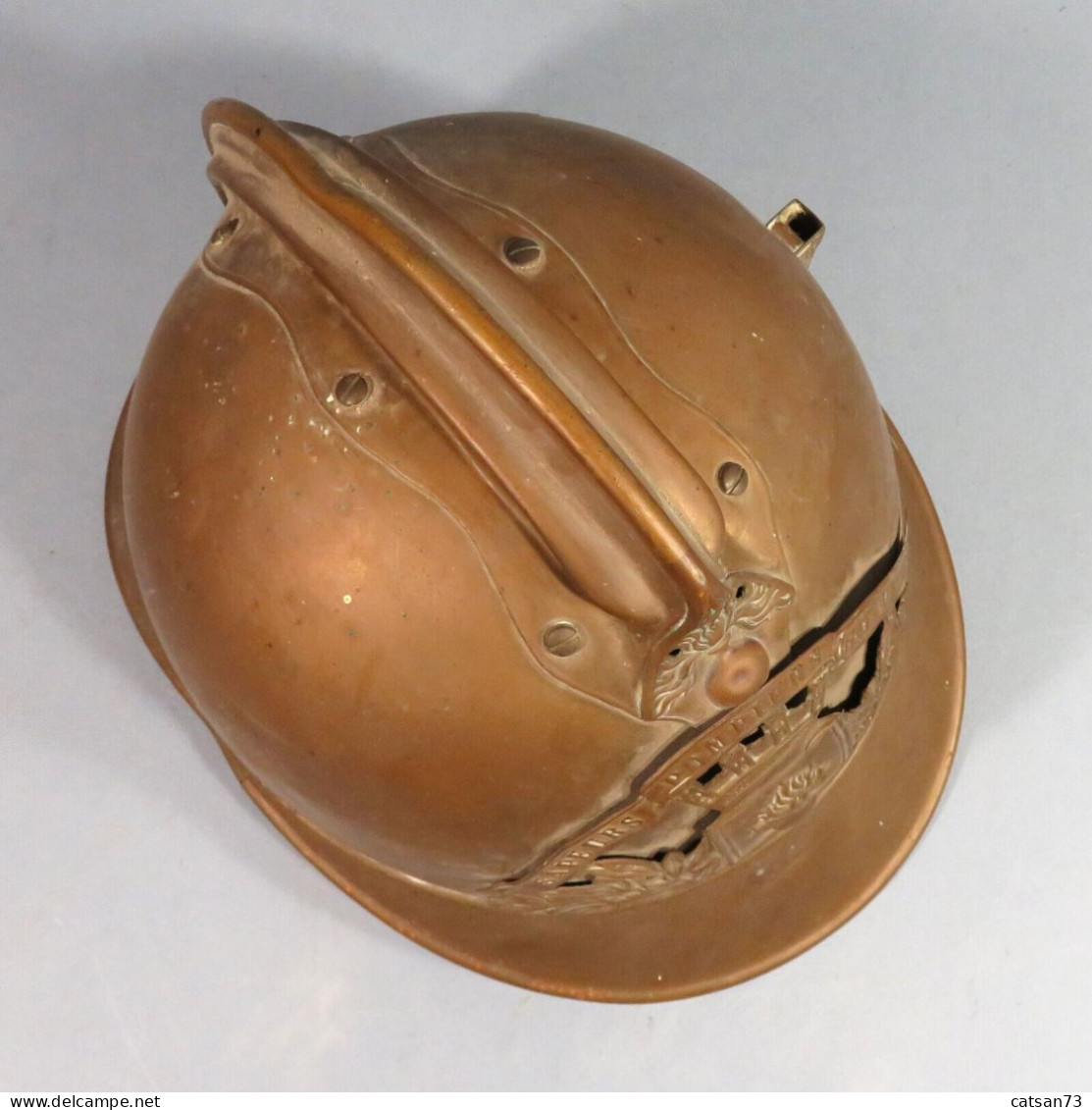 CASQUE DES SAPEURS-POMPIERS DE LA VILLE DE CHATEAUNEUF EN T 1885 1895 1900