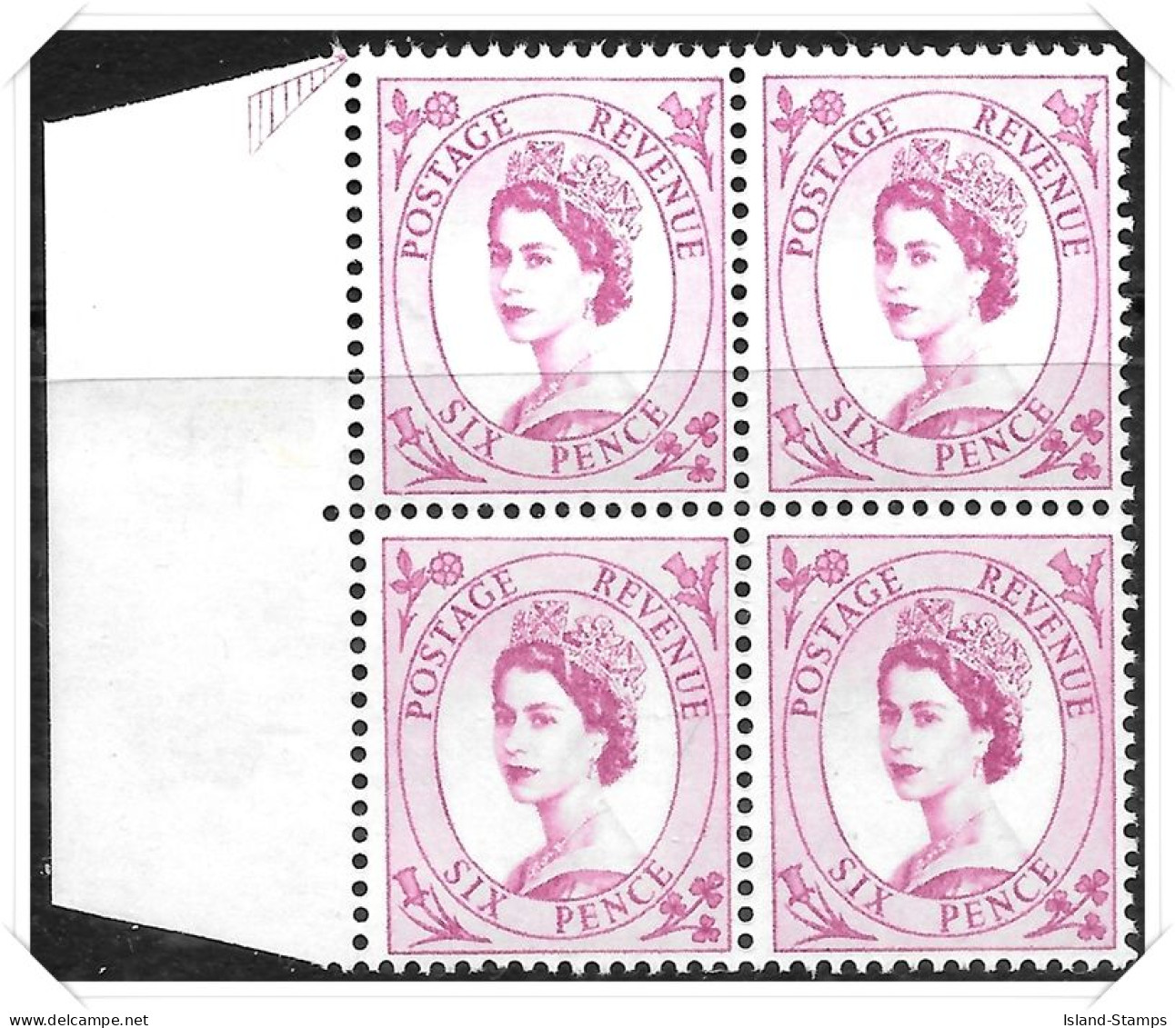 QEII Pre Decimal Wilding Definitive 6d Block Of 4 Unmounted Mint Hrd2a - Nuovi