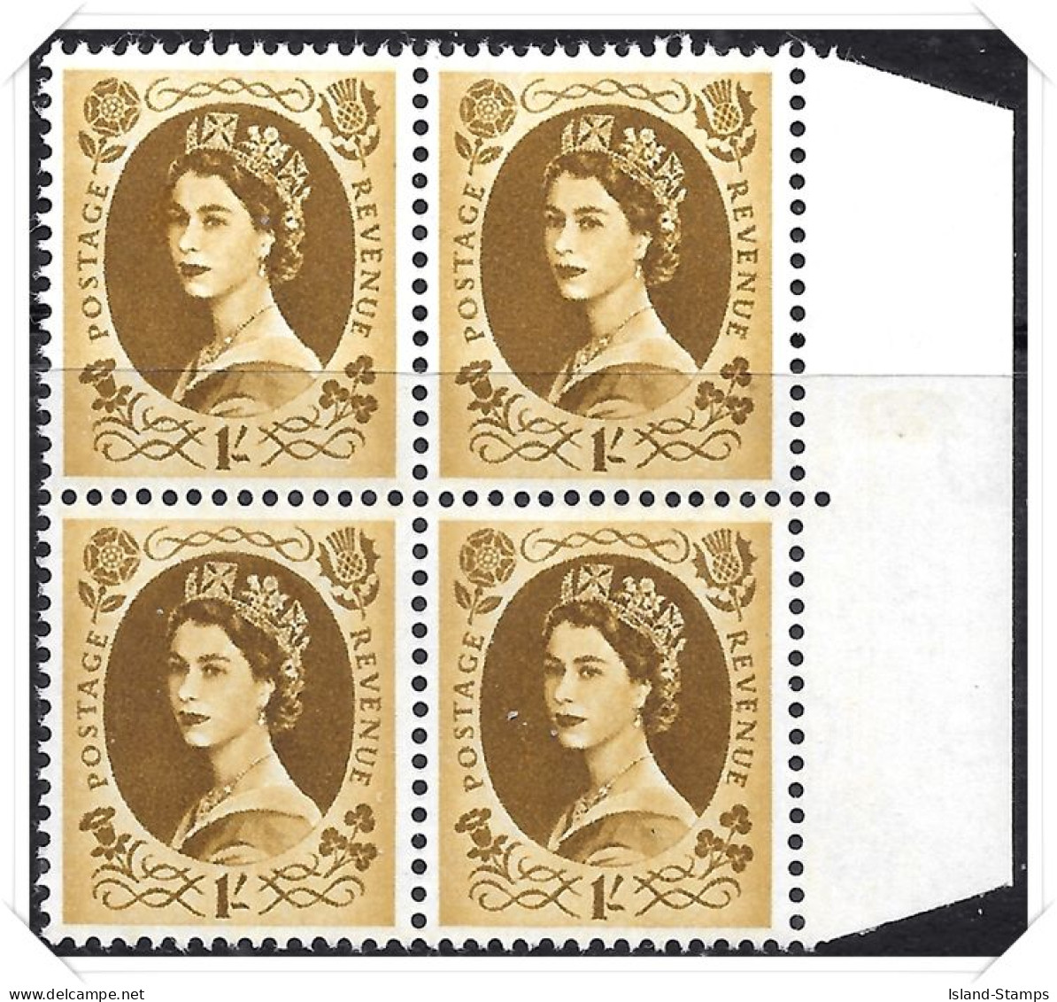 QEII Pre Decimal Wilding Definitive 1/- Block Of 4 Unmounted Mint Hrd2a - Nuovi