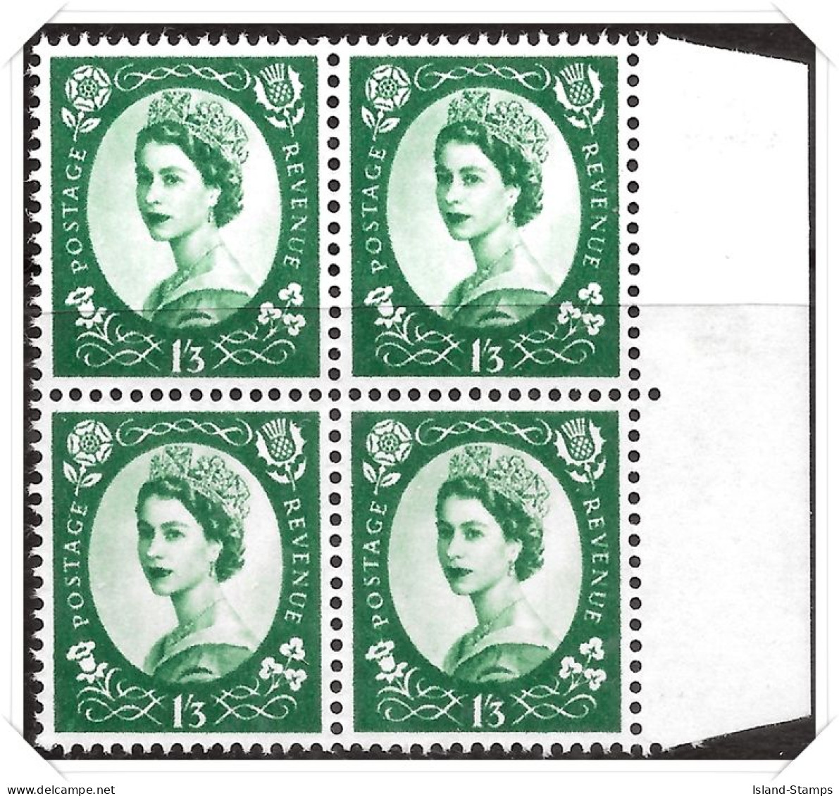 QEII Pre Decimal Wilding Definitive 1/3d Block Of 4 Unmounted Mint Hrd2a - Unused Stamps