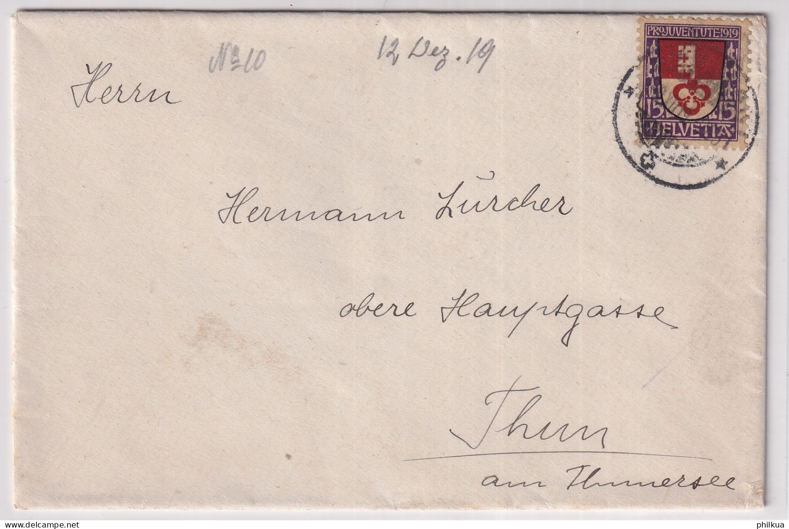 Pro Juventute 14 / Mi. 151 Wappen Von Obwalden Auf Damenbrief - Cartas & Documentos