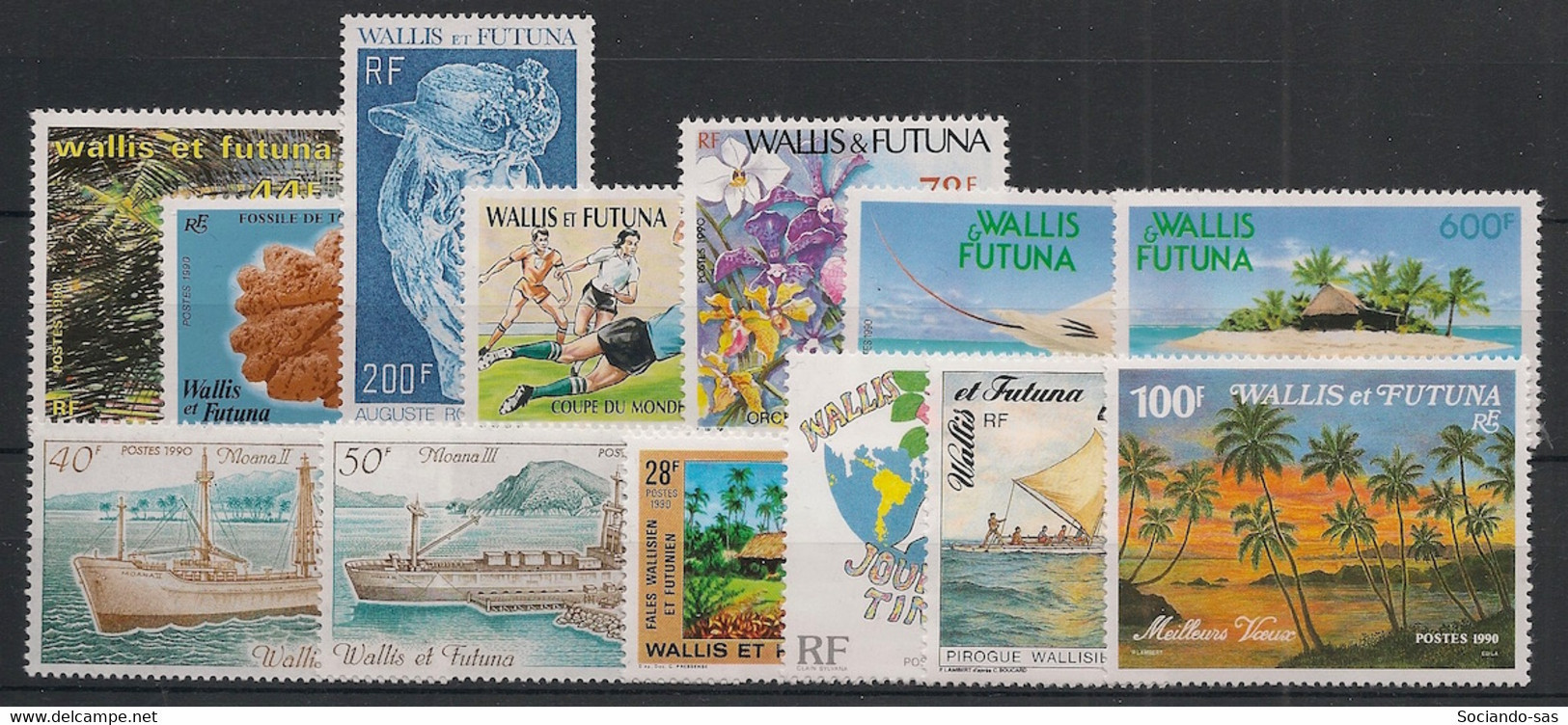 WALLIS ET FUTUNA - Année Complète 1990 - N°YT. 393 à 404A - 13 Valeurs  - Neuf Luxe ** / MNH / Postfrisch - Unused Stamps