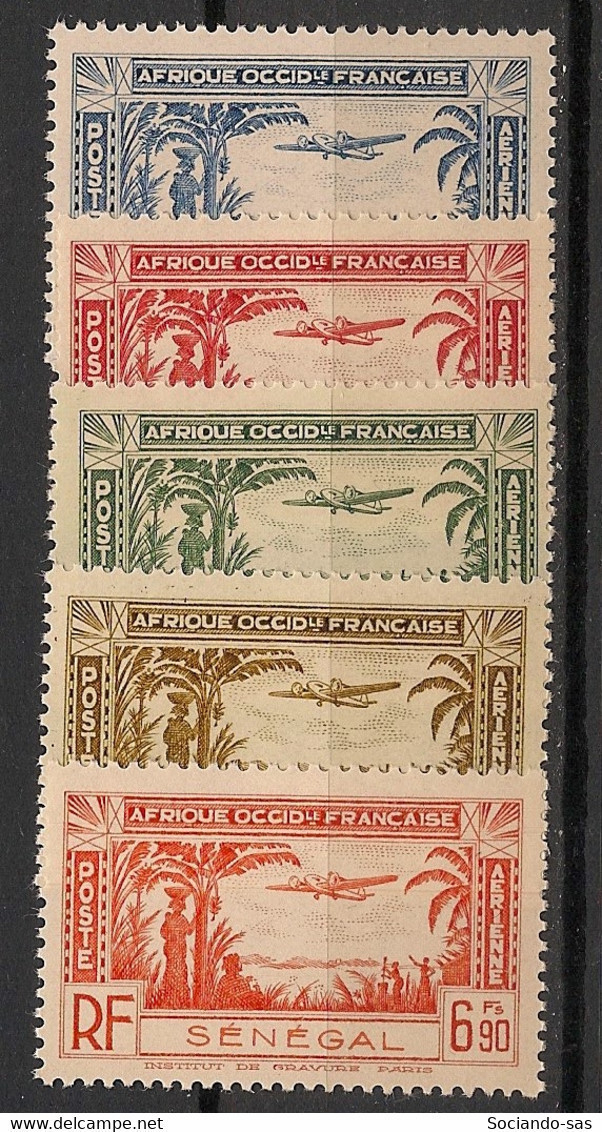 SENEGAL - 1940 - Poste Aérienne PA N°YT. 13 à 17 - Série Complète - Neuf Luxe ** / MNH / Postfrisch - Poste Aérienne