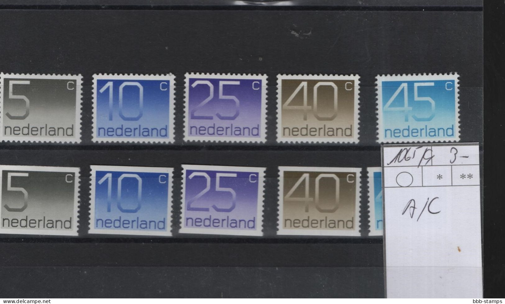 Niederlande Michel Cat.No.  Mnh/**  1065/1069 A/C - Unused Stamps