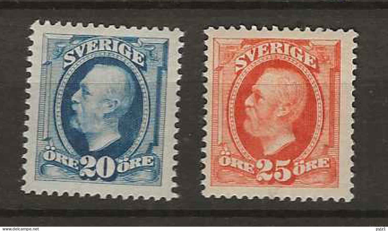 1911 MH Sweden Mi 55-56 No Watermark - Unused Stamps