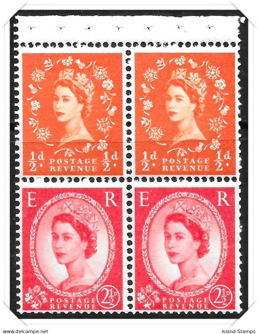 QEII SG 570n Wilding Booklet Pane Unmounted Mint Hrd2a - Unused Stamps