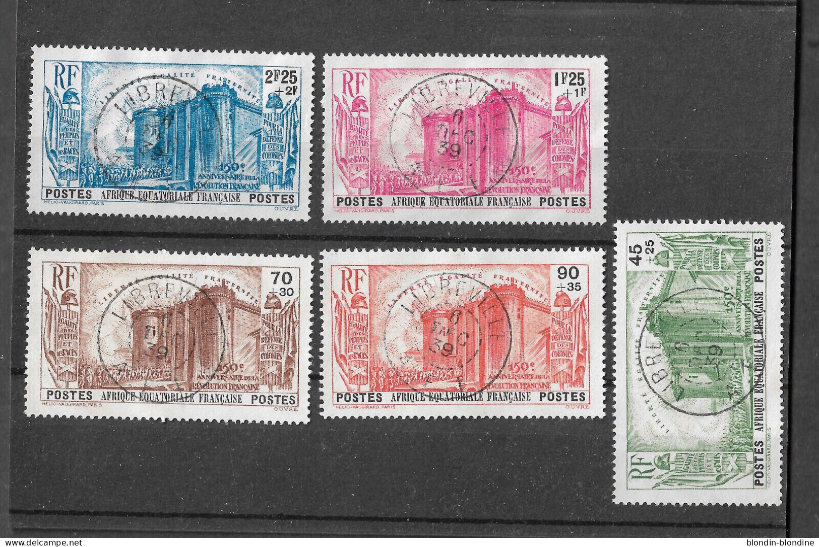 AEF YT 72 à 76 OBL TB BASTILLE ...SUPERBES OBLITÉRATIONS - Used Stamps