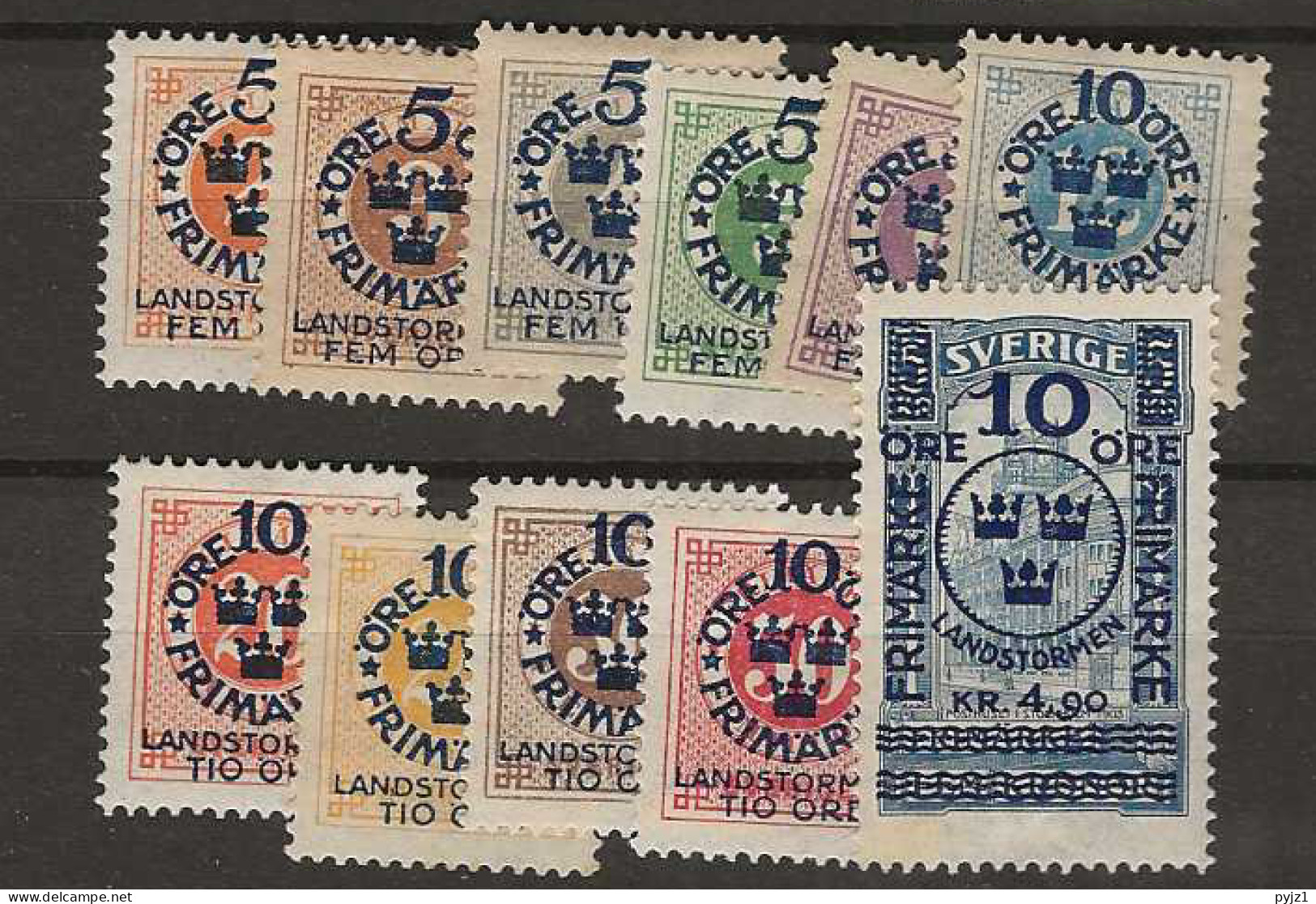 1916 MH Sweden Mi 86-96 - Neufs