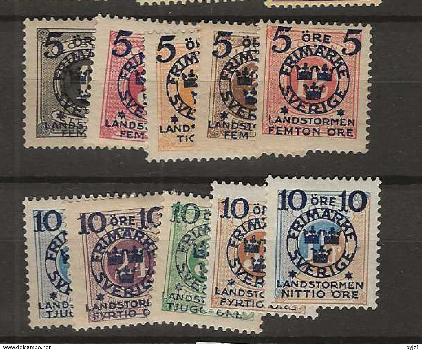 1916 MH Sweden Mi 97-106 - Unused Stamps