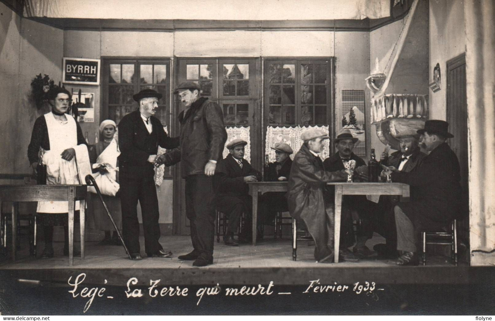 Legé - 3 Cartes Photos - Pièce De Théâtre LA TERRE QUI MEURT , Février 1933 - Spectacle Acteurs - Legé