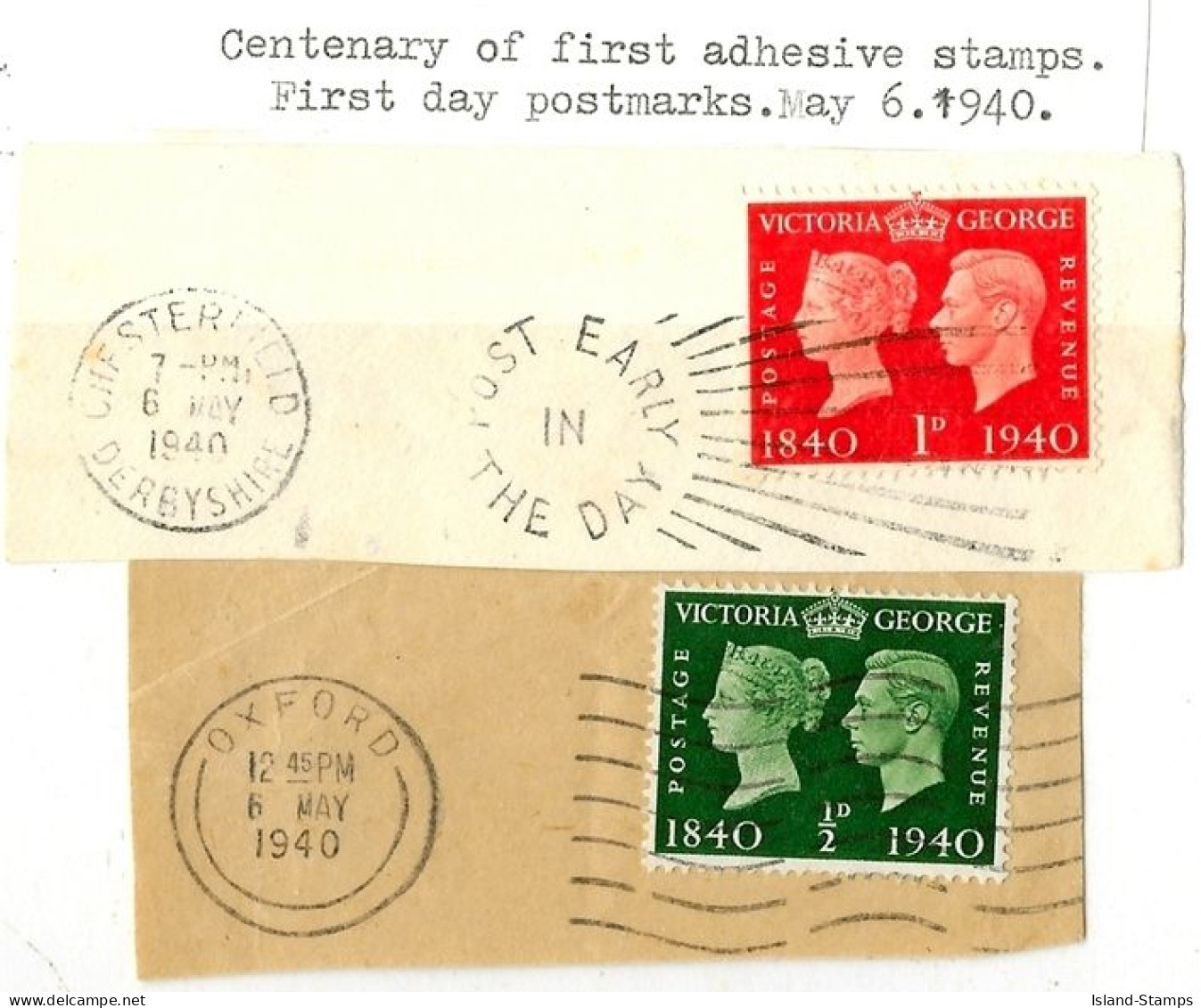 KGVI 1940 Centenary First Day Postmark Used Hrd2a - Gebraucht