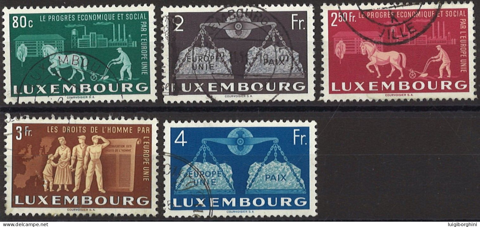 LUSSEMBURGO 1951 - Per Una Europa Unita - 5 Valori Usati - Used Stamps