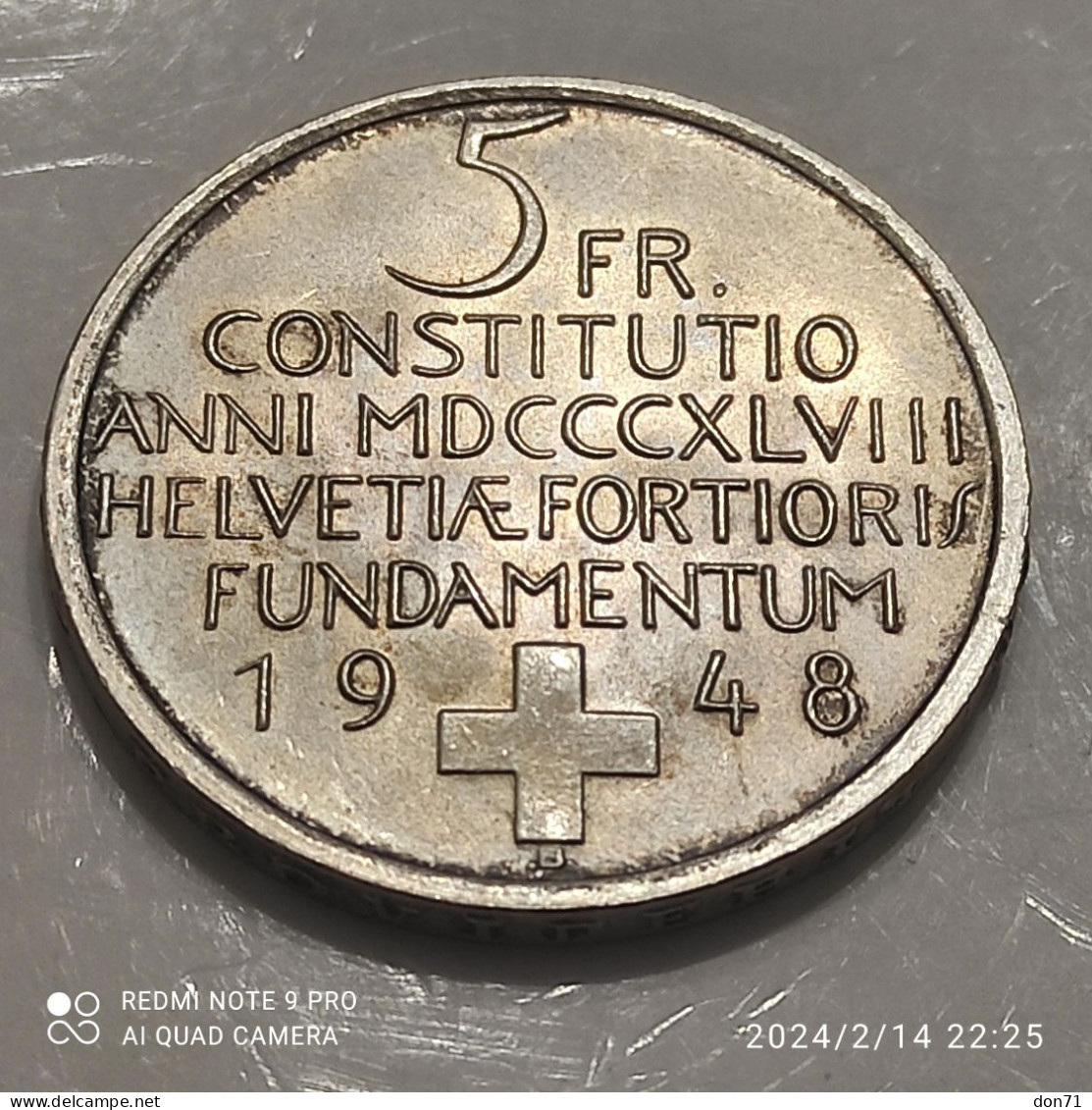 Svizzera - "Costituzione 1948" - Pièces Commémoratives