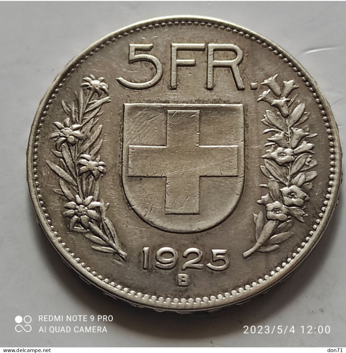 Svizzera - 5 Franchi 1925 - Pièces Commémoratives