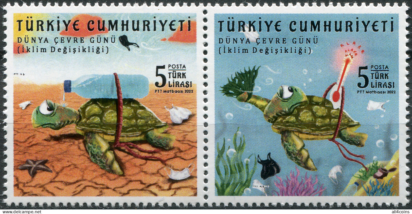 Turkey 2022. World Environment Day (MNH OG) Block Of 2 Stamps - Unused Stamps