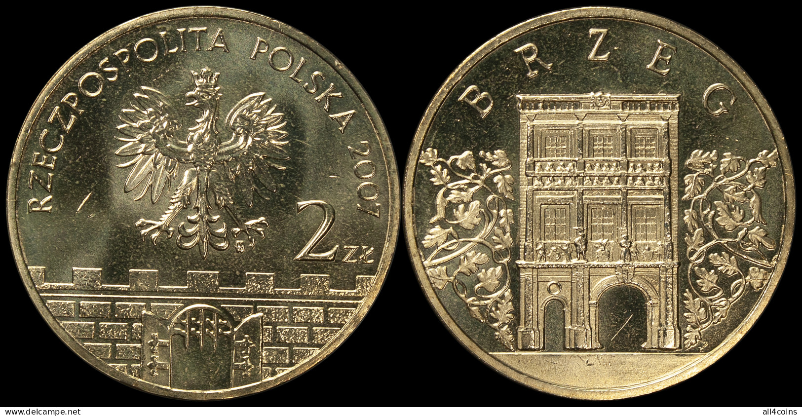 Poland. 2 Zloty. 2007 (Coin KM#Y.615. Unc) Historical City Brzeg - Polen